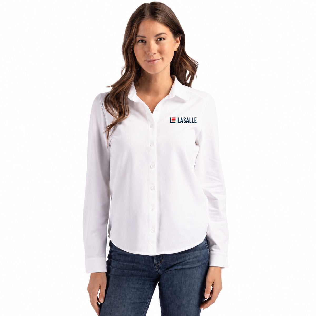 Women's Cutter & Buck Stretch Pique Button Down Shirt