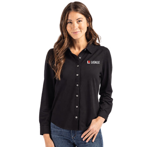 Women's Cutter & Buck Stretch Pique Button Down Shirt