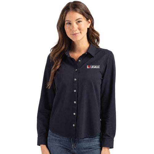 Women's Cutter & Buck Stretch Pique Button Down Shirt