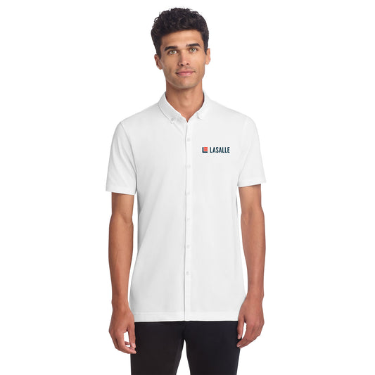 Men's Mercer+Mettle Stretch Pique Full-Button Polo